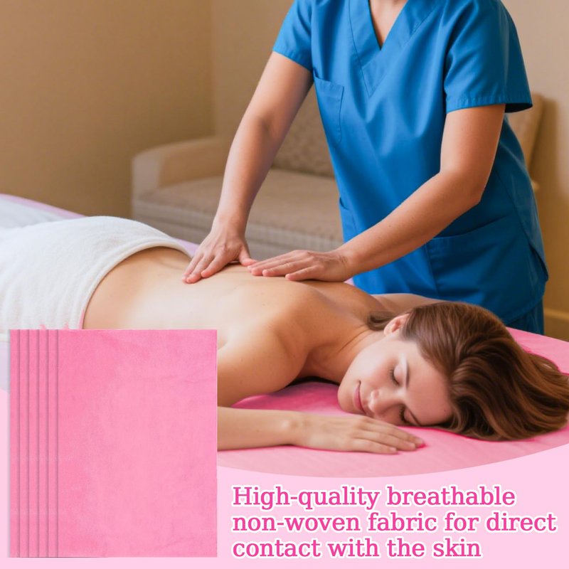 Massage Table Sheets - Disposable Bed Sheets 31" x 70" Waterproof Massage Table Cover Non-woven Disposable Bed Sheets for Travel, Massage, Spa, Tattoo, Beauty, Pink (18PCS) (24) (White) (24pcs pink)
