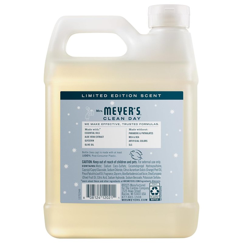 MRS. MEYER'S Hand Soap Refill - Snowdrop Scent | 33 Fl Oz Eco-Friendly Bottle