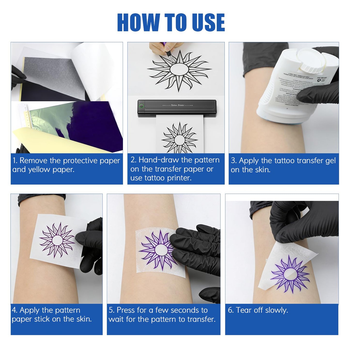 LIUMATE Tattoo Transfer Paper, 100 Sheets Tattoo Stencil Paper A4 Size, Stencil Paper for Tattooing 4 Layers, Thermal Stencil Paper DIY Tattοο Tracing Paper for Tattoo Transfer Kit Tattoo Supplies