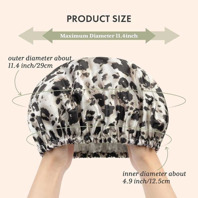 AmazerBath Shower Cap - 4 Reusable Waterproof Shower Caps for Women | Double Layered, Elastic Design