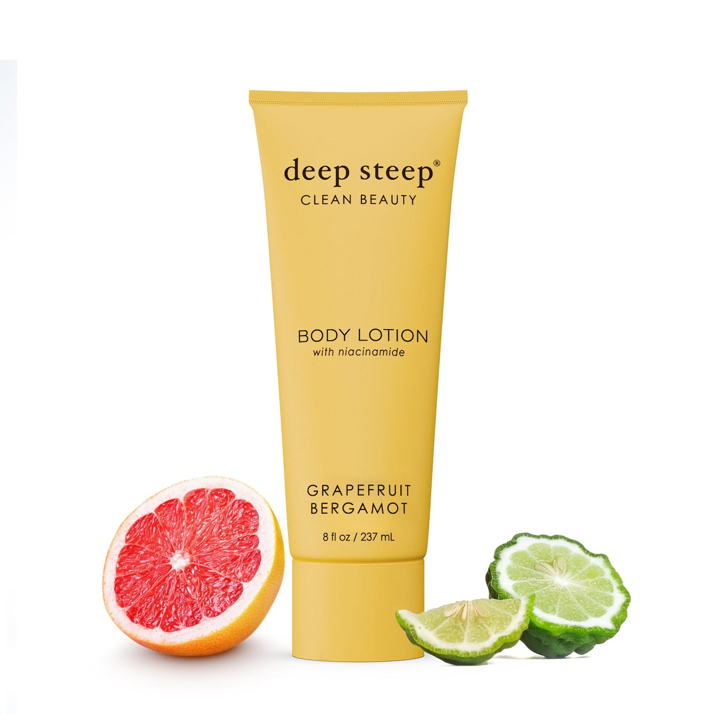 Deep Steep Body Lotion, Grapefruit Bergamot, 8 oz – Moisturizer with Coconut Oil, Shea Butter, Argan Oil, Aloe Vera & Niacinamide – Vegan, Clean Beauty, Daily Skin Hydration