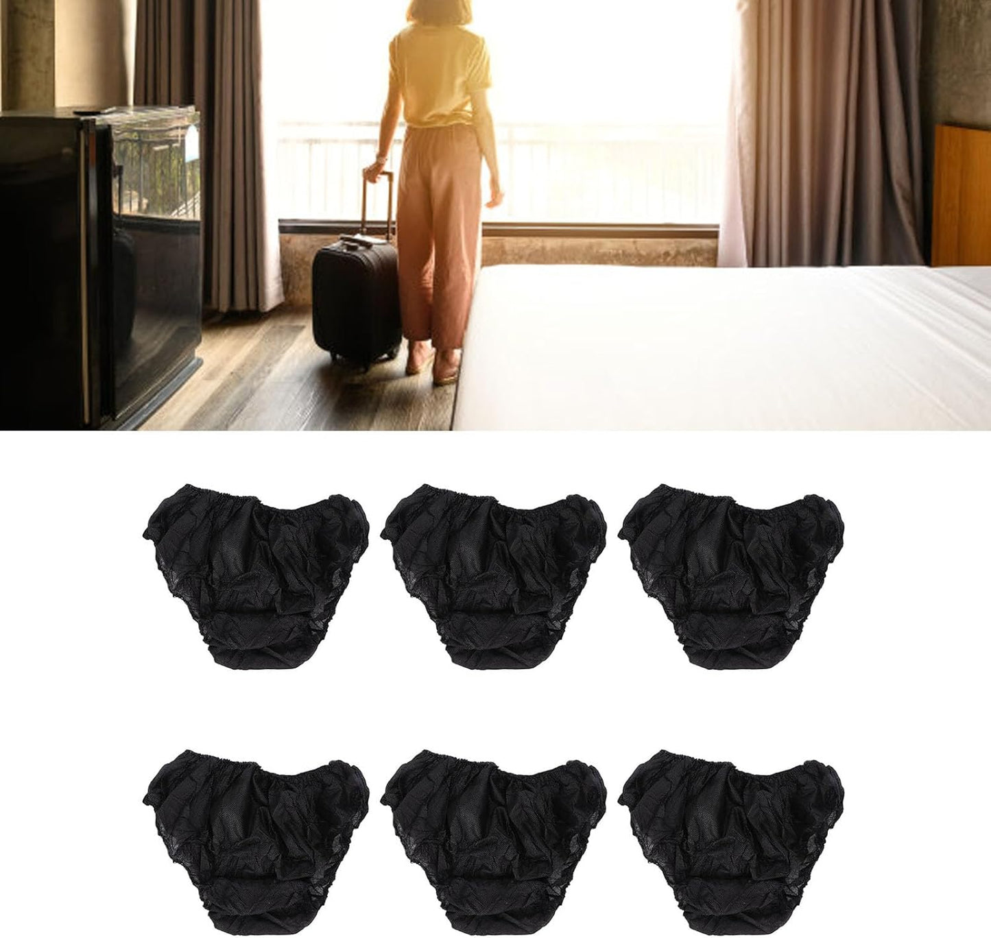 ZASCHMOY 50pcs Disposable Black Underwear, One Size Fits Most Portable Travel Underwear for Women And Men Outdoor Tourism Hotel