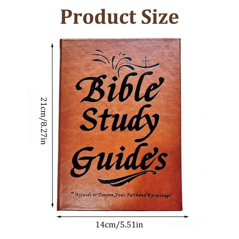 66-Page Bible Study Guide & Devotional Journal - PU Leather Cover, Scripture Summaries, Daily Reflections | Beginner-Friendly Spiritual Growth Notebook | Christian Gift Idea (Brown)