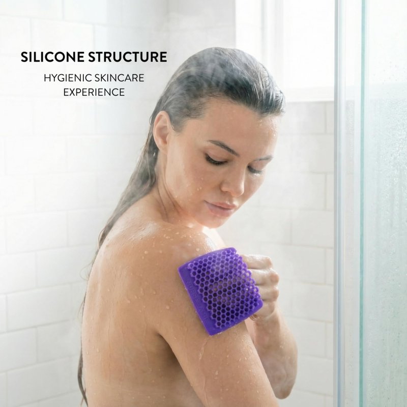 Nurse Jamie Exfoliband Silicone Loofah – Purple- Dual-Texture Exfoliating & Cleansing Tool for Smooth, Refreshed Skin