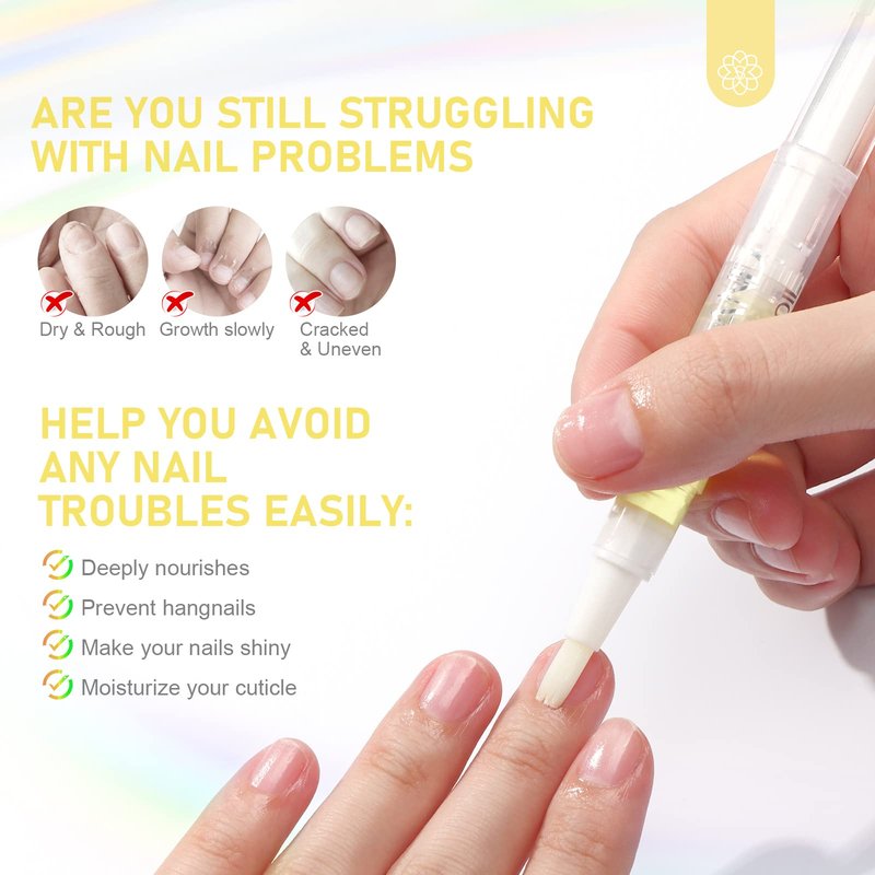 SAVILAND 12PCS Cuticle Oil Pen for Nails - Nail Oil for Growth and Strength - Nail Oil Treatment for Damaged Nails - Cuticle Repair Nail Growth Treatment Nail Care Kit Pedicure Supplies