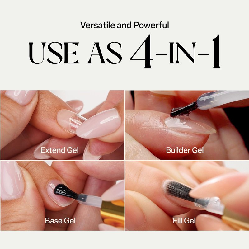 Apres Nail Extend Gel Gold Bottle | 15mL | Premium Quality | Soft Gel, Gel-X Tips Adhesive, Easy Application, Easy Removal, Soak Off, Applicator Included