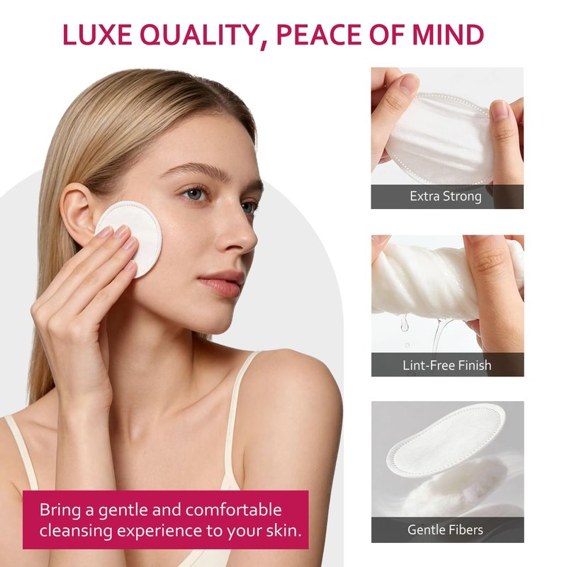 2000 PCS Ultra Soft Cotton Rounds, Stitched, Double-Layered, Hypoallergenic, Lint-Free, 20 Pack with 100 Count Each, Premium Facial Cleansing Pads for Face, Eye Makeup Removal