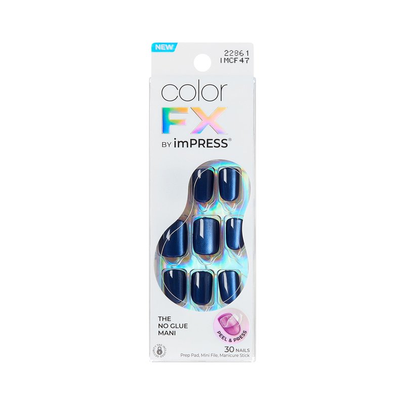 Kiss Impress No Glue Mani Press On Nails, ColorFX, 'Velvet Romance', Purple, Short Size, Squoval Shape, Includes 30 Nails, Prep Pad, Instructions Sheet, 1 Manicure Stick, 1 Mini File