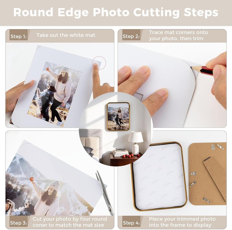 Golden State Art 8x10 Aluminum Picture Frame - Bronze Gold with Mat for 5x7 Photos | Real Glass Modern Decor