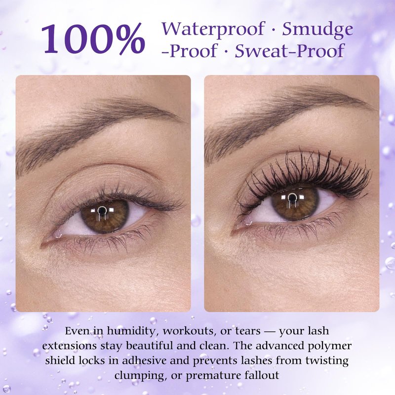 Lash Cluster Glue Bond and Seal 2-in-1 Eyelash Extension Adhesive, Waterproof Lash Glue for Cluster Lashes, Up to 72H Strong Hold, Easy Brush Applicator, Long-Lasting Natural Look