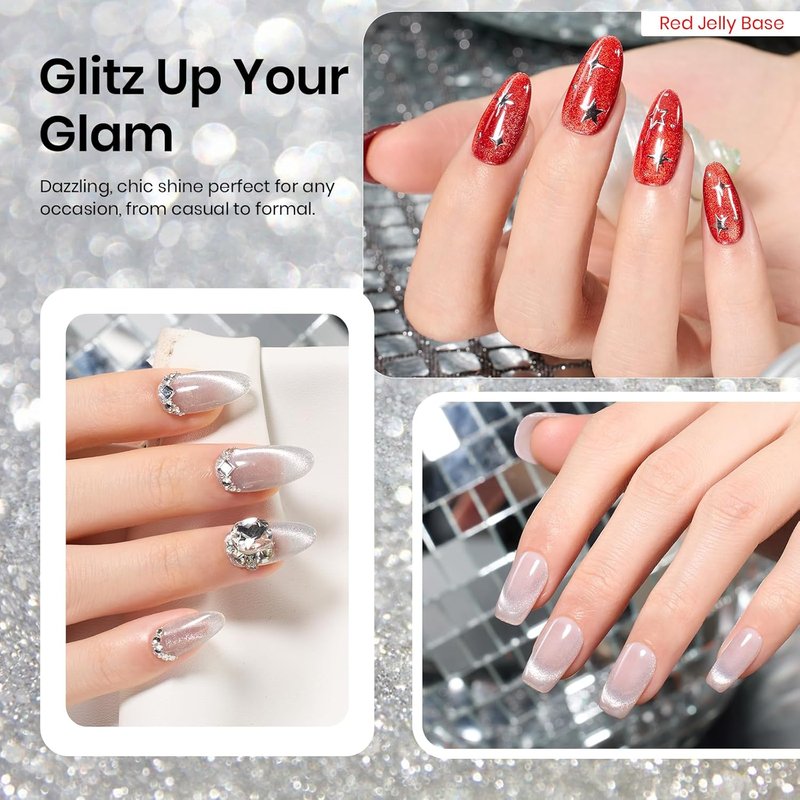 Beetles Cat Eye Gel Nail Polish - 9ml Silver Glitter Dreamscape | Soak Off LED Manicure for DIY Art
