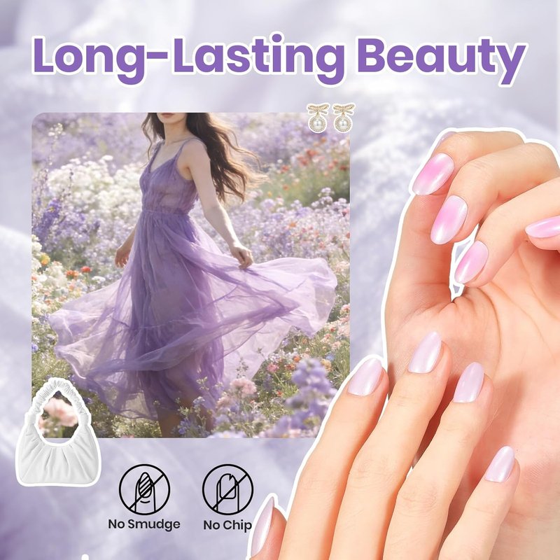 Beetles Purple Nail Polish - Clouded Violet 0.51 Fl Oz | Quick-Dry Pastel Glitter for Long-Lasting Spring Nails