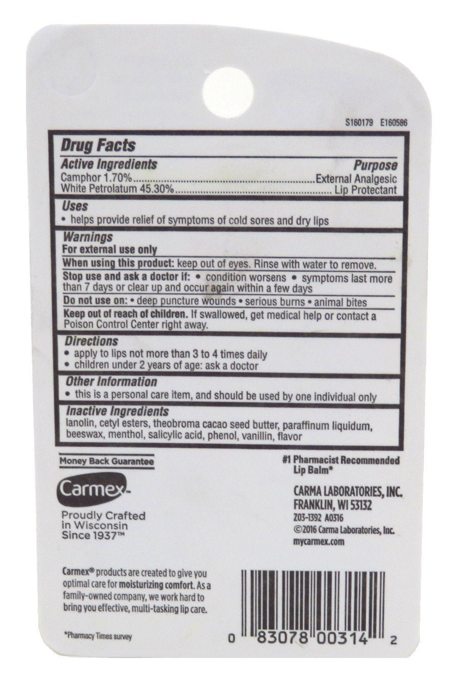 Carmex Lip Balm Tube Classic Medicated 0.35 Ounce 3 Count (10.3ml)