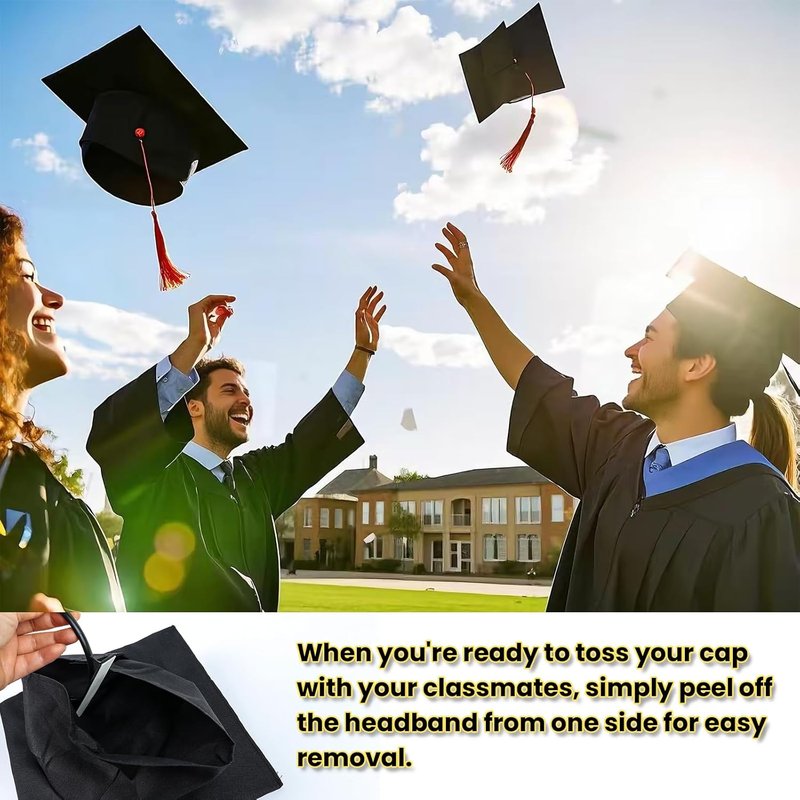 Skiennix Graduation Cap Headband - Secure Hair Style with Cap Insert | Perfect Graduation Gift