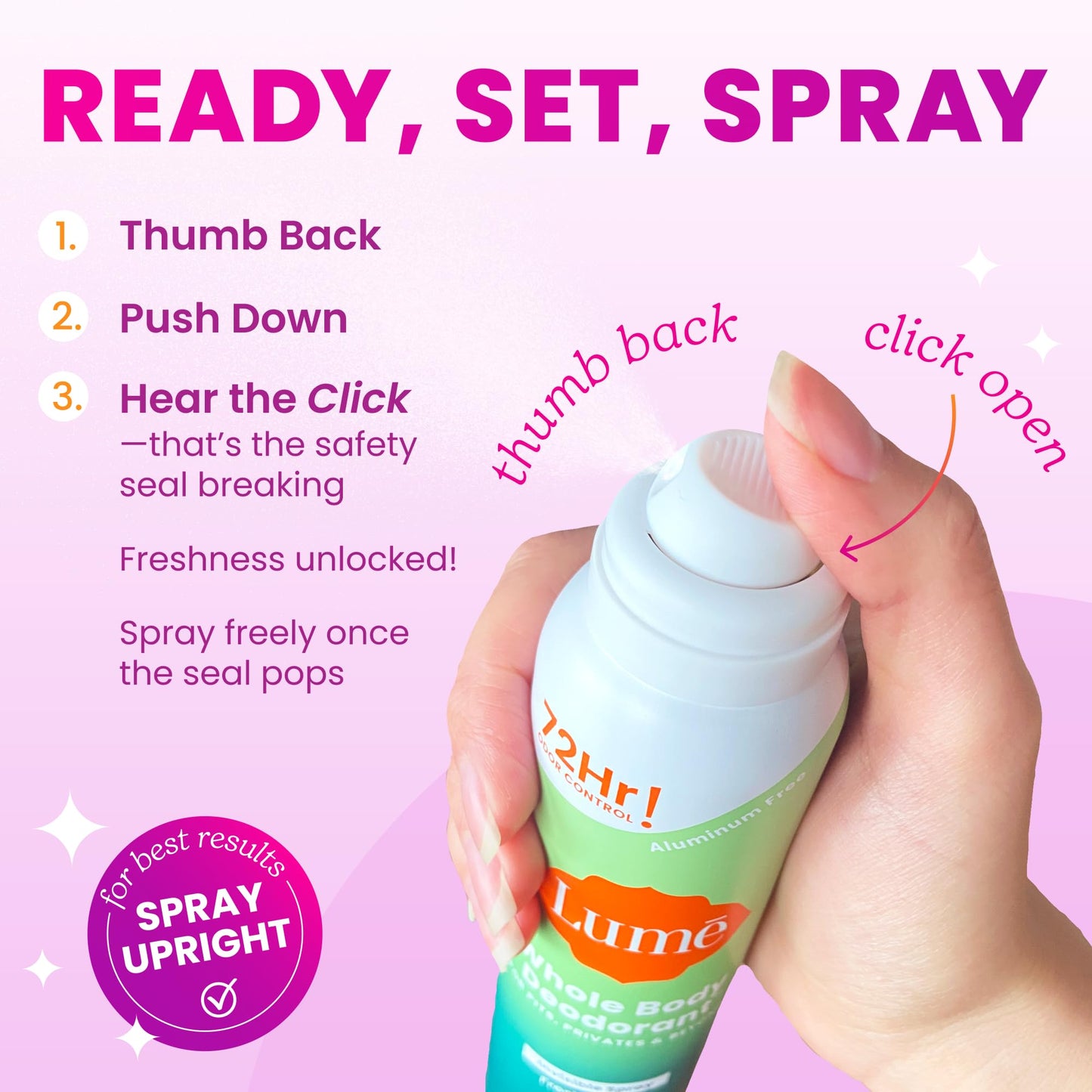 Lume Invisible Spray Deodorant For Women Two Pack - Full Size & Mini Whole Body Deodorant Spray - 72 Hr Odor Control - Aluminum & Baking Soda Free - 2 Piece Bundle - 3.6 oz & 1.0 oz (Soft Powder)