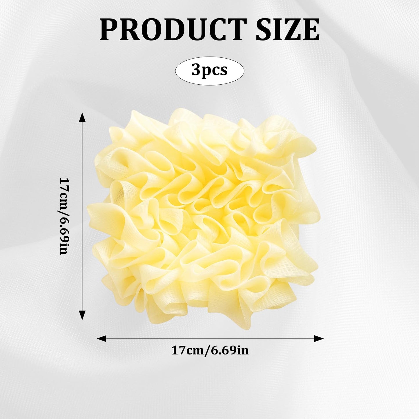 3 Pack Bar Soap Loofah, Soap Bar Loofah Pouch for Gentle Exfoliation, Washable Loofahs with Bar Soap Holder, Ideal Suitable for Daily Shower and Travel （Yellow）