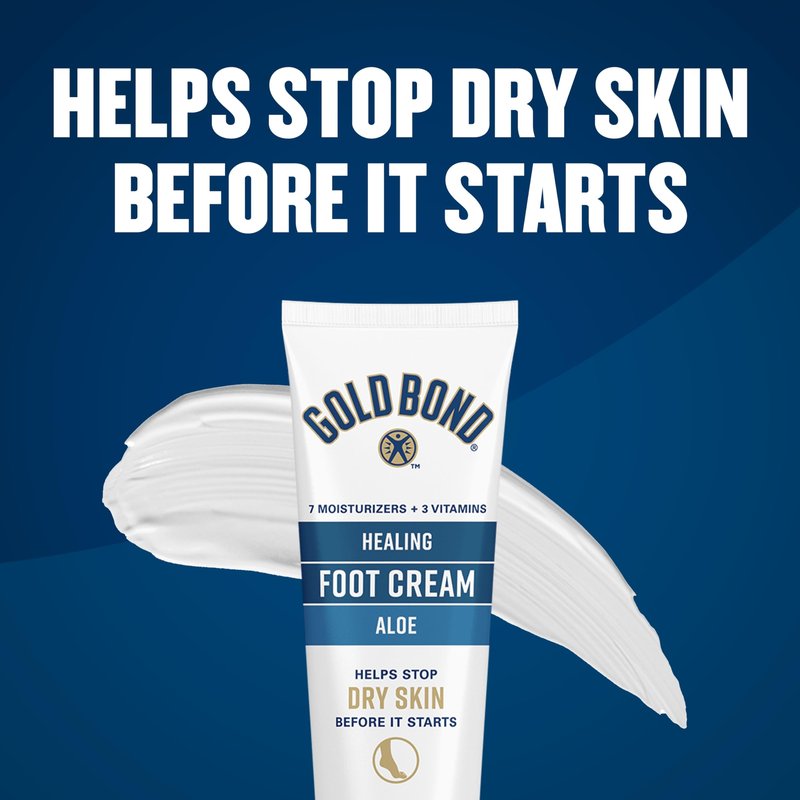 Gold Bond Healing Foot Cream, 4 oz, With Aloe, Nourishes & Softens For Healthier Looking Feet