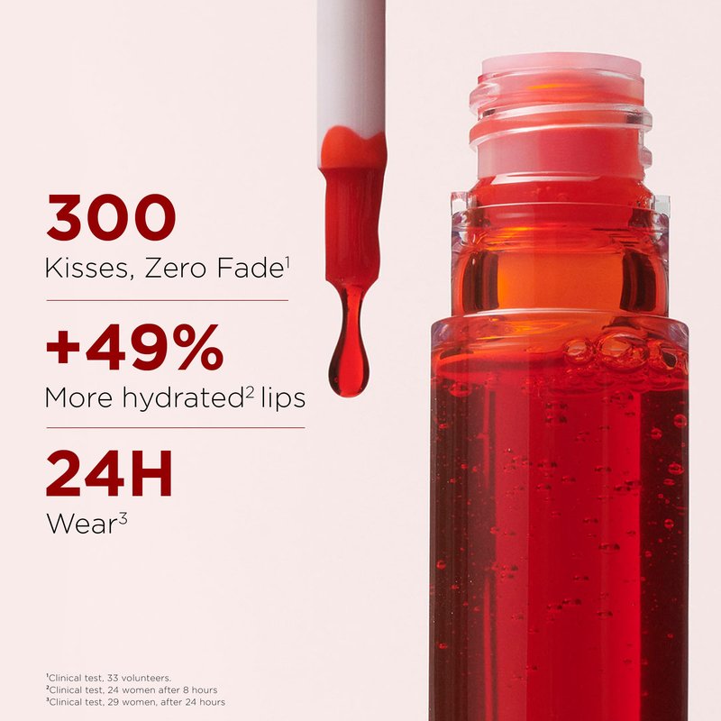 Clarins Water Lip Stain | Buildable Matte Finish | Kiss Proof, Transfer-Proof, Lightweight and Long Lasting | Contains Hyaluronic Acid | 0.2 Fluid Ounces, 03 Red Water