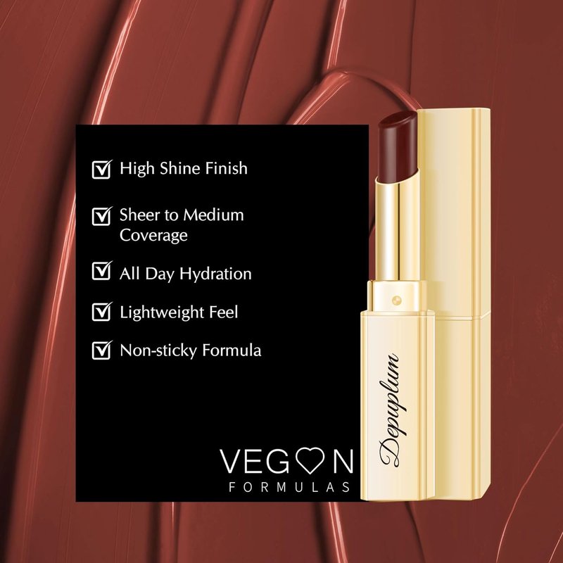 Depuplum Black Berry Lipstick for Women Moisture Lip Gloss Tinted Lip Balm Sheer Lipsticks for Mother's Day Nourishing Hydrate Glossy Lipstick for Dry Lips (DM65 Berry)