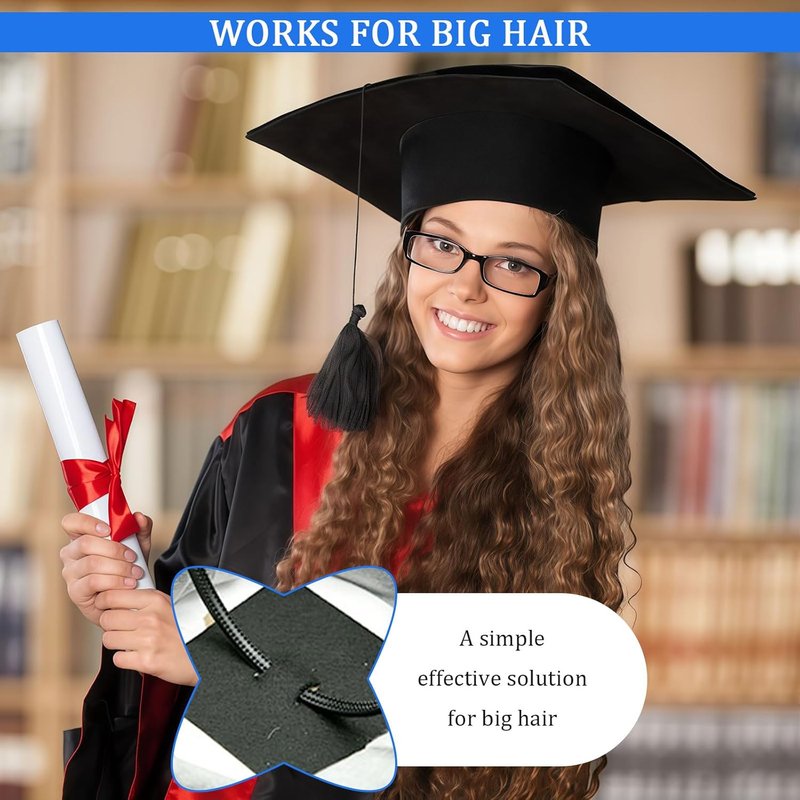 Pvoiue Graduation Cap Headband Insert - Adjustable Anti-Fall Design for Secure Hairstyle