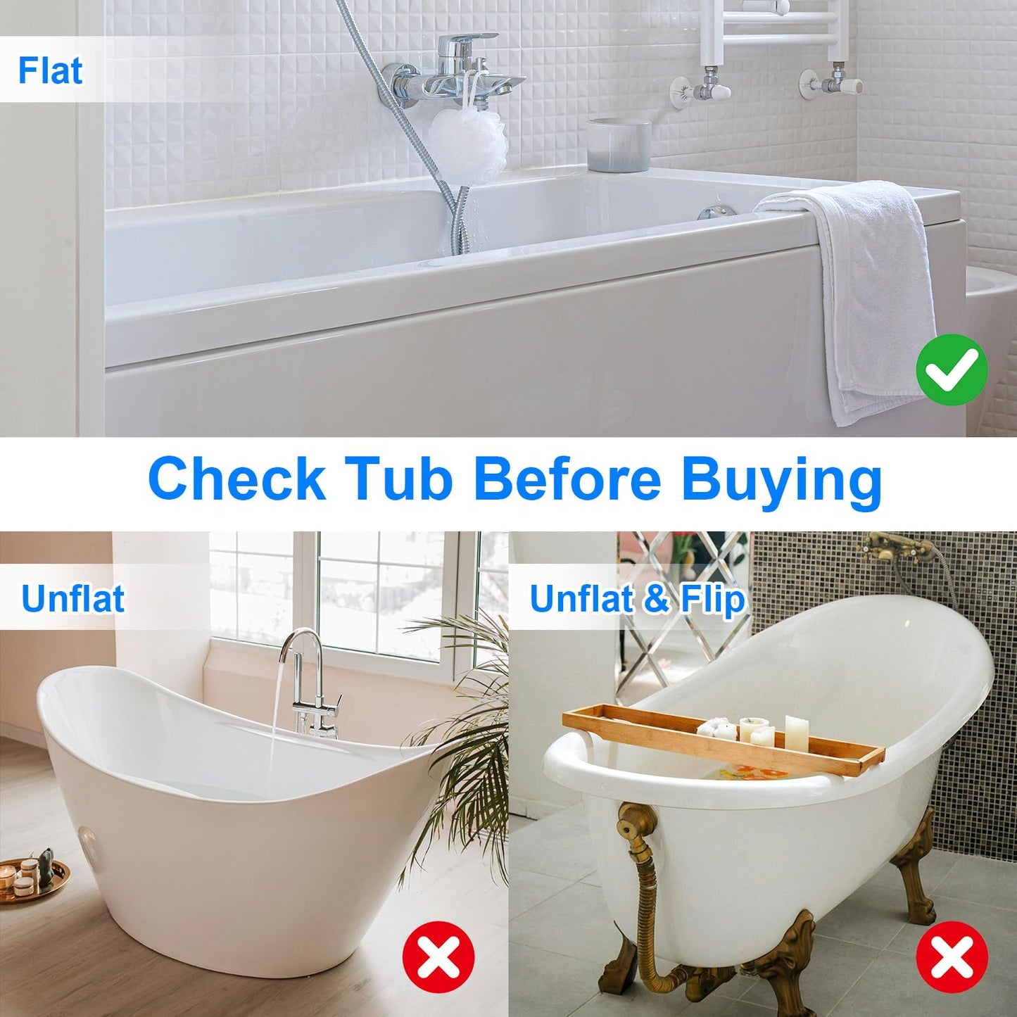 Adjustable Bathtub Safety Rail - Non-Slip Shower Grab Bar Handle, Bathtub Grab bar, Fits 3.15"-6.69" Walls, 300lbs Support, Sturdy Bathtub Safety Rail for Elderly & Disabled