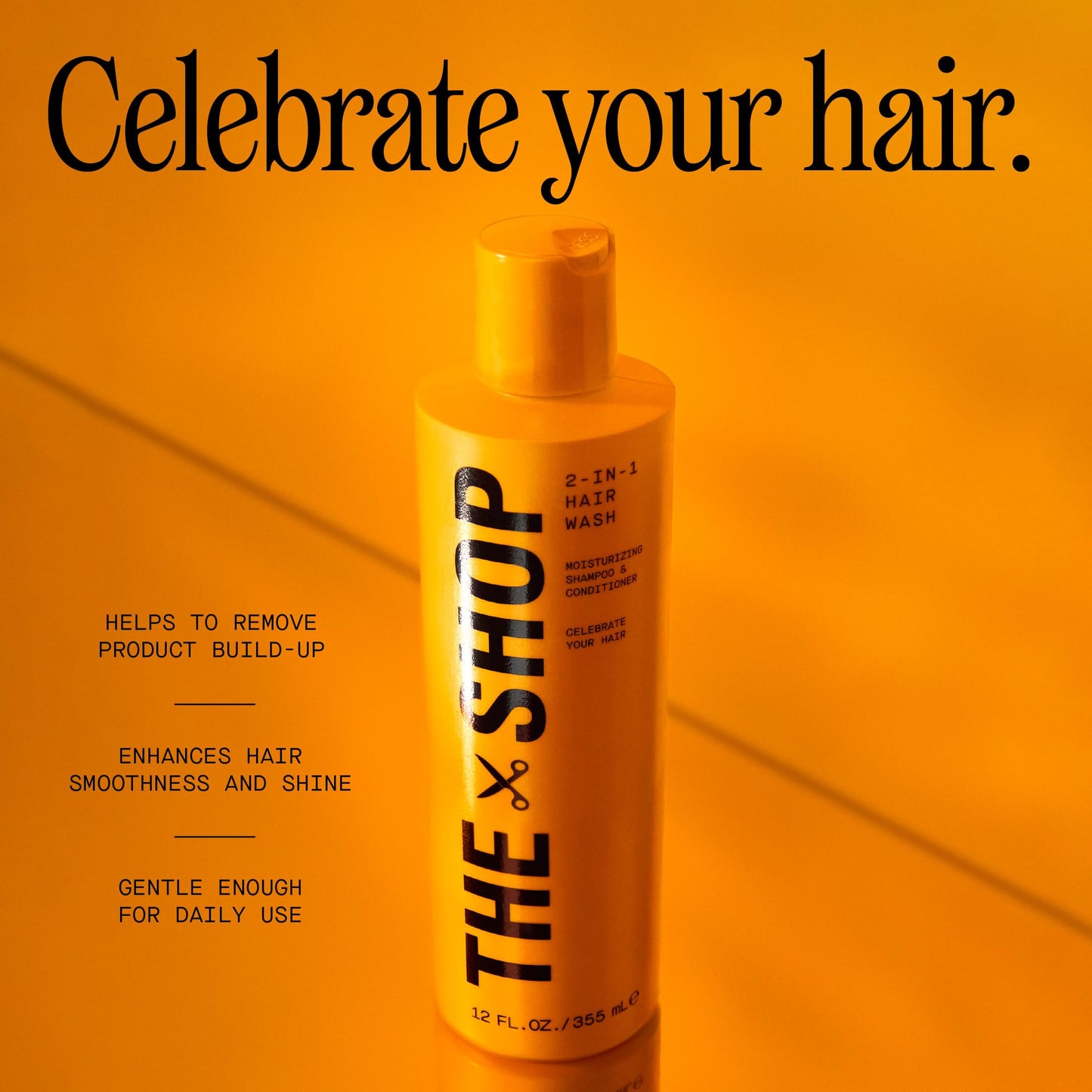 The Shop by LeBron James Men's 2-in-1 Moisturizing Hair Wash, Shampoo & Conditioner with Coconut-Derived Cleansers, Hydrates Hair & Scalp, Smoothes & Shines, Refreshing Eucalyptus Scent, 12 Fl Oz