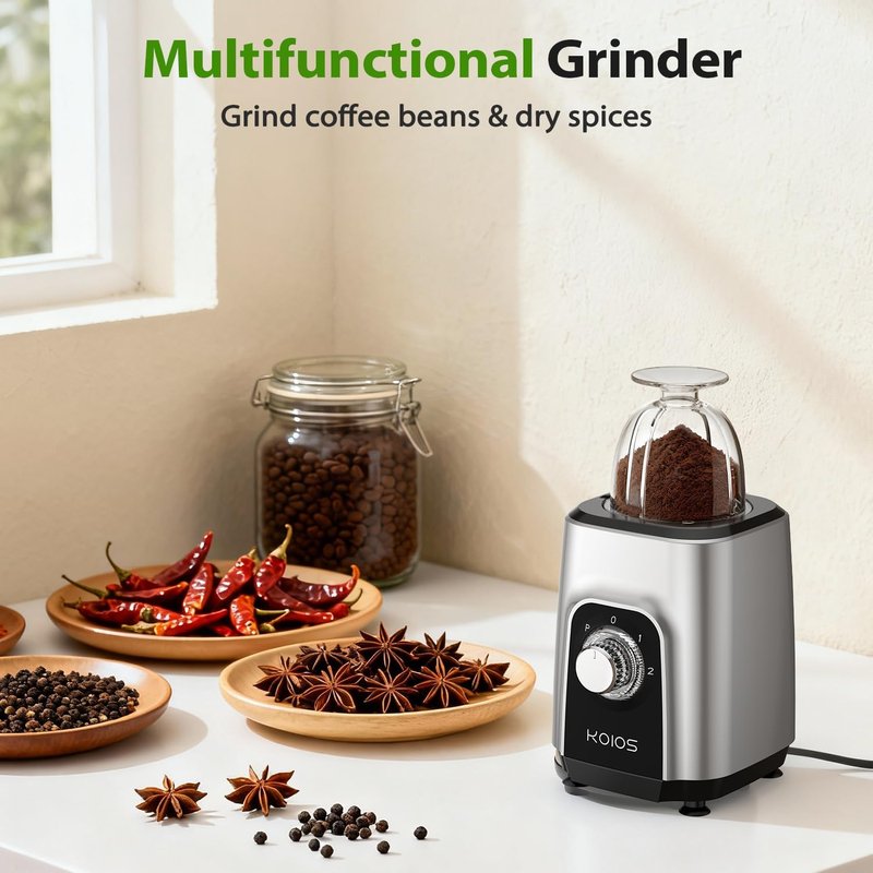 KOIOS Blender & Food Processor Combo - 1000W 4-in-1 Kitchen System | 34oz Pitcher, 22oz Cup, Meat Grinder, BPA Free