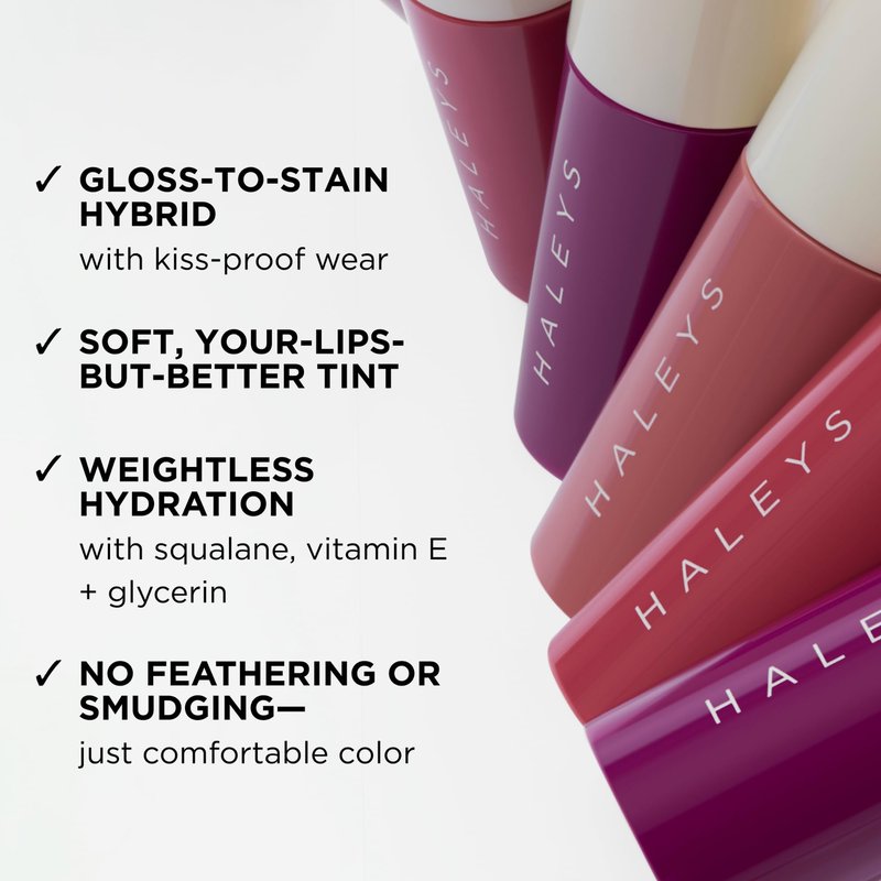 HALEYS Re-dew Lip Gloss to Stain - Hydrating Kiss-Proof Formula with Vegan Squalane & Vitamin E - Lightweight Transfer-Proof Hybrid for Soft Color, Cushiony Moisture & All-Day Wear (Whisper)