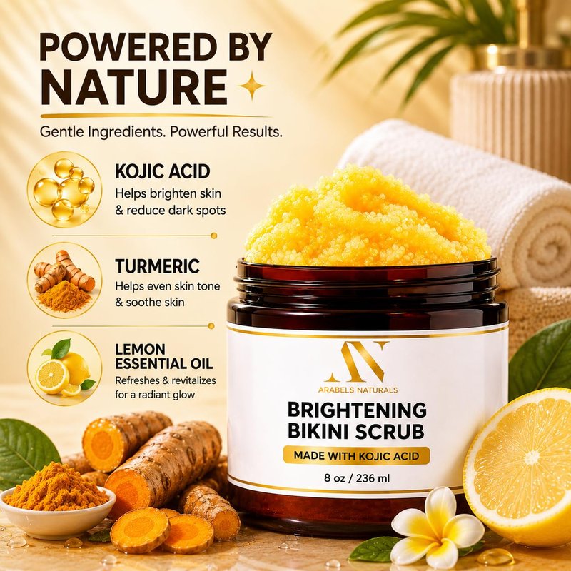 Bikini Area Exfoliator Exfoliating Body Scrub, Brightening Body Exfoliator Exfoliating Scrub, Bump Eraser KP Body Exfoliant Shower Scrub Ingrown Hair Treatment Razor Bump Treatment Body Scrubs 8 OZ