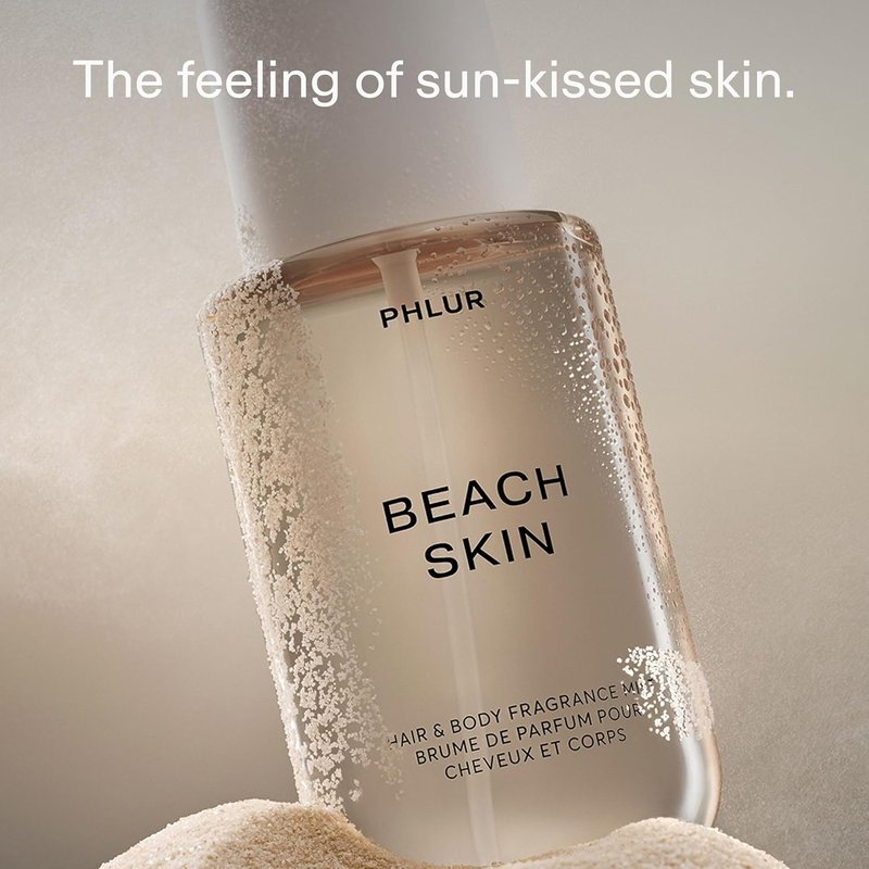 PHLUR Beach Skin Body Mist & Shimmering Body Oil Set - Coconut, Sandalwood & Vanilla Scent | 8 Fl Oz & 4 Fl Oz