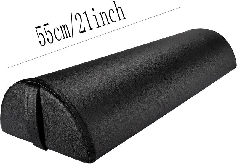 Massage Table Bolster Pillow - 21 Inch PU Leather Support for Neck, Back & Knee Pain Relief | Portable with Handle