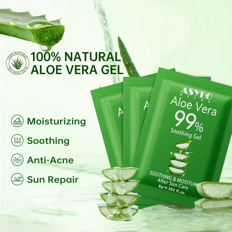 Aloe Vera Gel - 99% Pure Natural Moisturizer for Soothing Sunburn & Scar Repair | Travel Size 30 Pack
