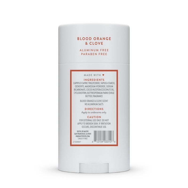 Native Deodorant Contains Naturally Derived Ingredients, 72 Hour Odor Control, Deodorant for Women and Men, Aluminum Free, Blood Orange & Clove 2.65oz