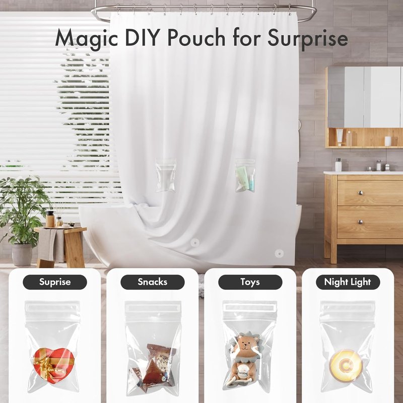 AmazerBath Shower Curtain Liner - Waterproof White Plastic with 2 Weighted Pockets | 72x72 Inches