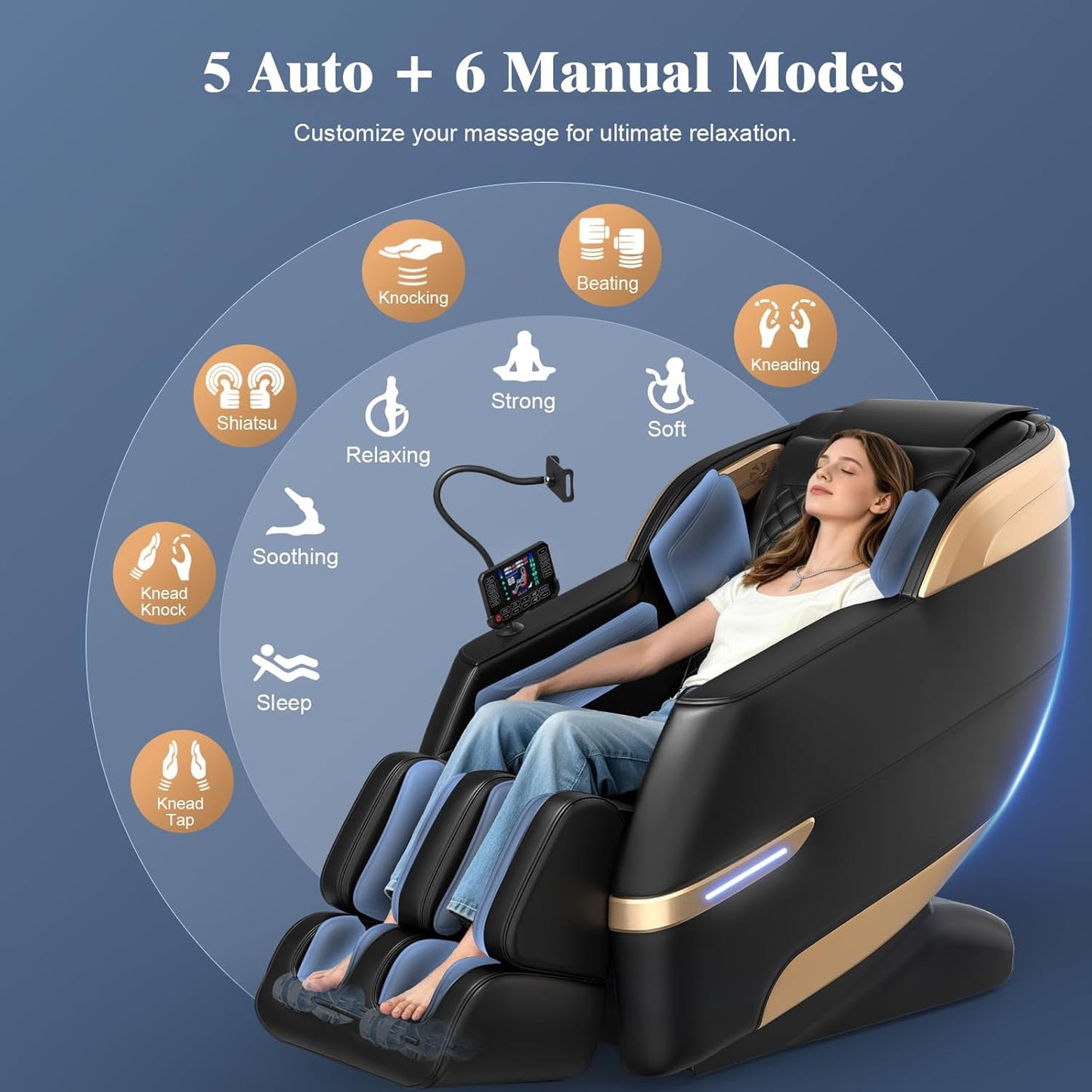 YONISEE 4D Massage Chair - Full Body Shiatsu Recliner with AI Control, Heating & Bluetooth | Zero Gravity SL-Track Design