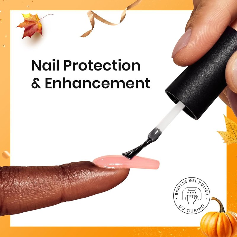 Beetles 3Pcs 15ml Builder Nail Gel with No Wipe Top Base Coat Halloween Set for Nails & 80Pcs Fall Nail Fest Color Enchantment 55 Colors Gel Polish Starter Kit with Base Top Coat