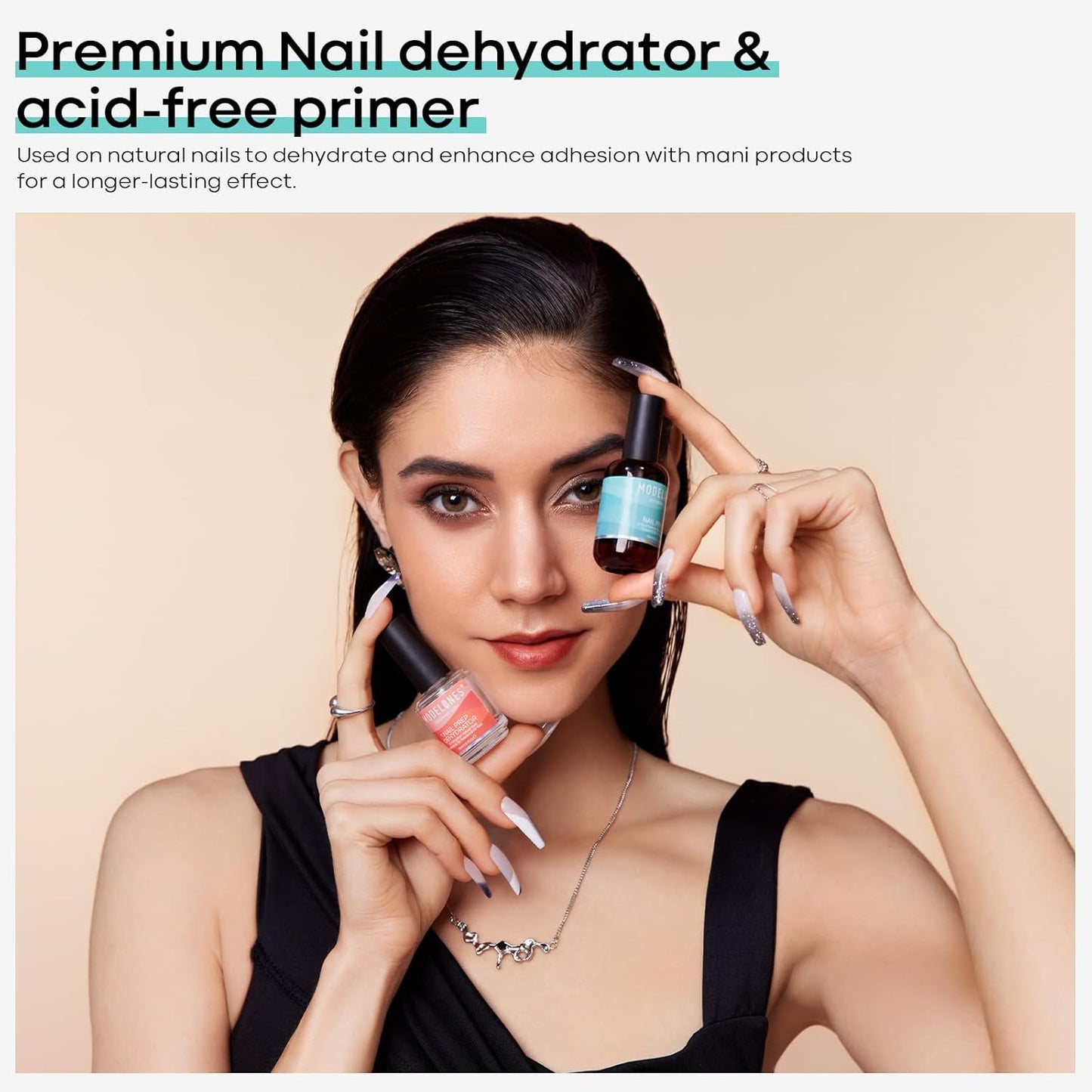 Super Shiny Gel Base and Top Coat Set - 15ml Nail Prep Dehydrator & Primer Kit for Perfect Nails