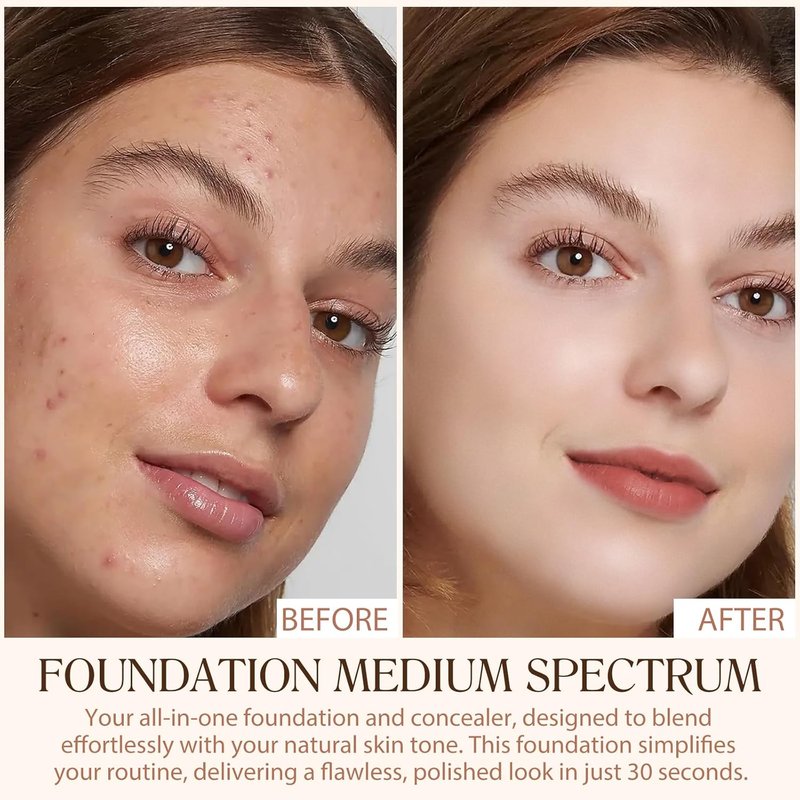 Regine Switzerland Foundation 4-in-1 | Medium Spectrum SPF 50+, Anti-Aging, Hydrating Makeup - 30ml