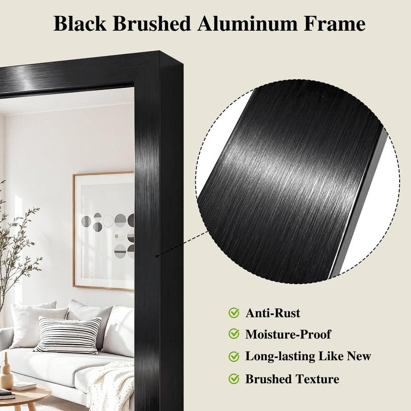 Koonmi Black Rectangle Wall Mirror, 24x32 Inch Bathroom Mirror, Aluminum Frame Vanity Mirror for Entryway, Living Room, Bedroom Bathroom, Hangs Horizontally or Vertically