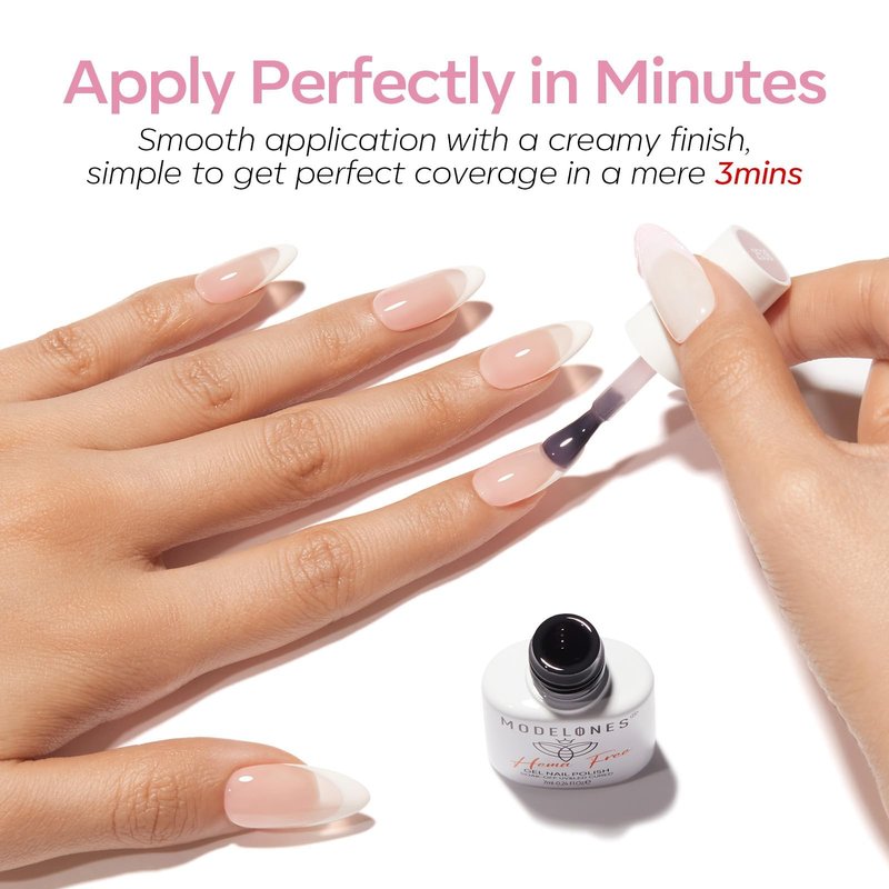modelones Jelly Gel Nail Polish Set, French Tip Base Color Gel Polish Milky White Nude Pink Neutral Sheer Translucent Hema Free 6 Colors Gel Nail Kit Soak Off UV Spring DIY Manicure Gift Women
