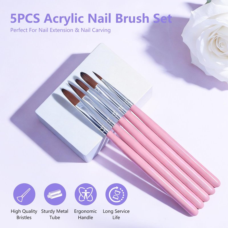NIQZOPA Acrylic Nail Kit for Beginners: Clear White Pink Powder and Liquid Set - Professional Nails Kit Acrylic Set with Brushes Manicure Tools for Home DIY