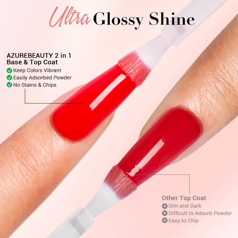 AzureBeauty Dip Powder Liquid Set 15ml/0.5oz Nail Repair Cuticle Oil Dip Powder Base Top Coat with Activator, Bond, Cuticle Care for Dipping Powder Nail Kit, No Need Nail Lamp