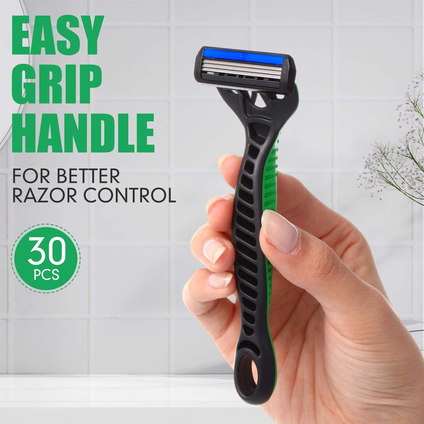 Wovnet 36 Pcs Mens Disposable Razors Bulk 3 Blade Sensitive Head Shaving Razors for Men Travel Hotel Spa Christmas Party Gift