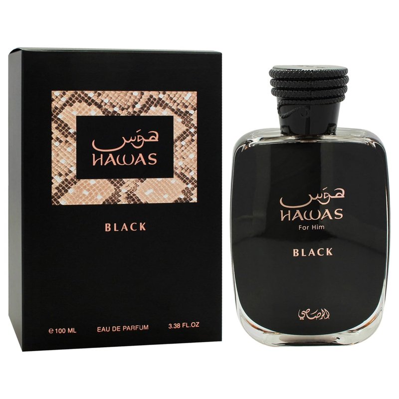 Hawas Black EDP Spray for Men - 3.38 oz | Long-Lasting Fragrance