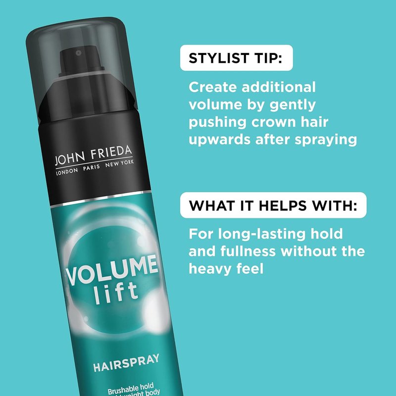 John Frieda Volume Lift Hairspray - Volumizing Spray with Air-Silk Technology for Fine Hair, 10 Oz