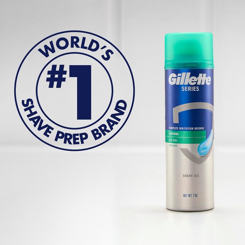Gillette Shave Gel for Sensitive Skin - 3X Action Formula | Twin Pack, 7 Oz Each