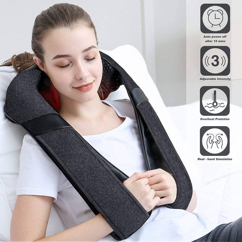 Mirakel Neck Massager - Deep Tissue Pain Relief Shiatsu with Heat | Perfect Father's Day Gift for Dad & Husband
