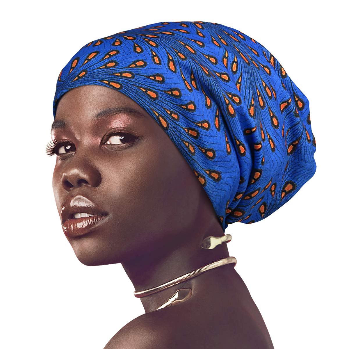 Large Dread Sleep Cap Silky Hair Wrap Slouchy Beanie for Women Curly Long Hair