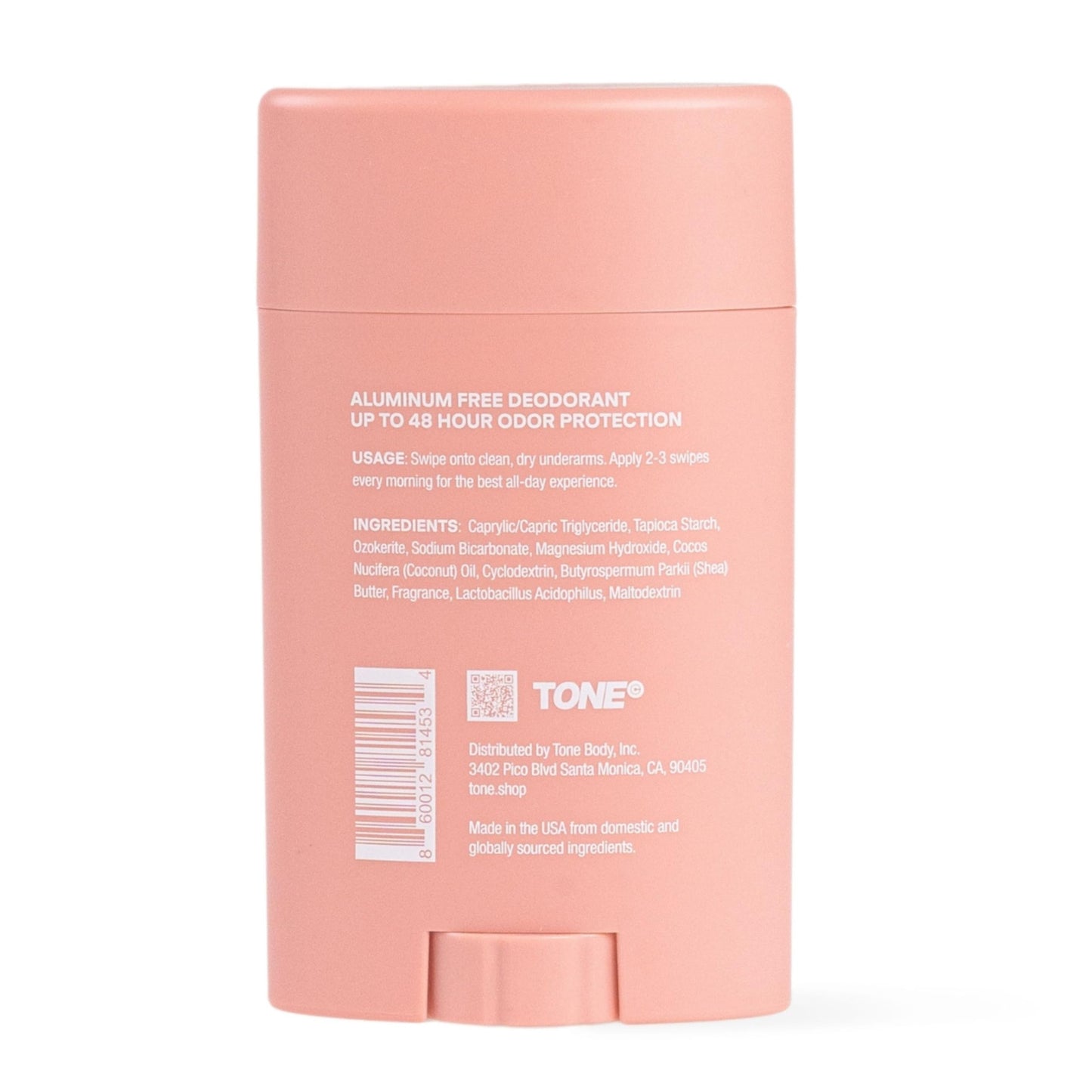 TONE Aluminum Free Deodorant for Men & Women, Citrus, Paraben Free Formula with up to 48-Hour Odor Protection, Dermatologist-Tested, 2.65 oz