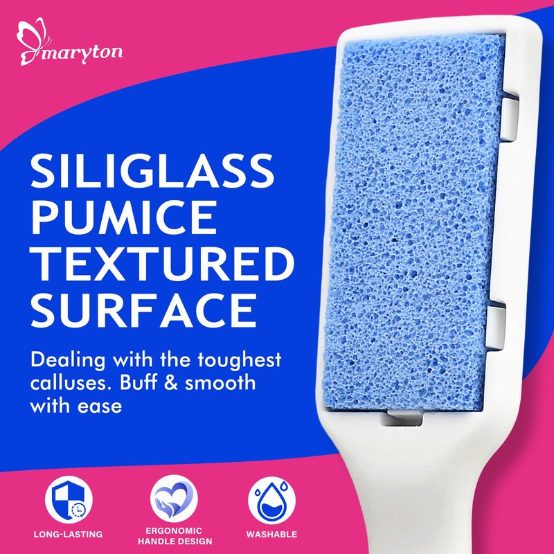 Maryton Professional Foot File - Foot Callus Remover, Foot Scrubber, Dead Skin Remover, Pedicure Tools for Feet, Glass Pumice Stone Foot Buffer